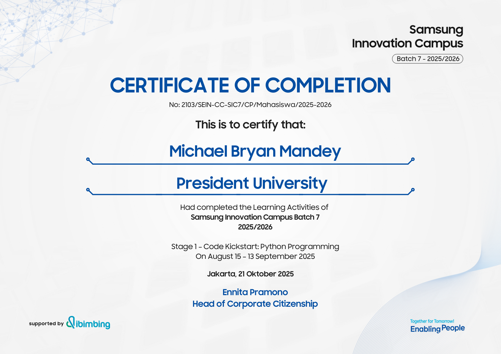 Certificate preview